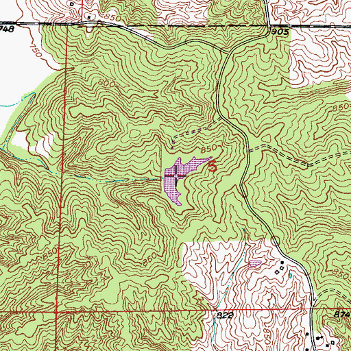 Topographic Map of Number 37 Lake, MO