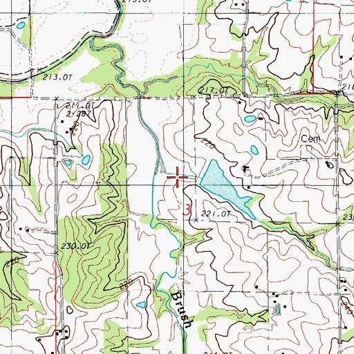 Topographic Map of Englert Lake Dam, MO