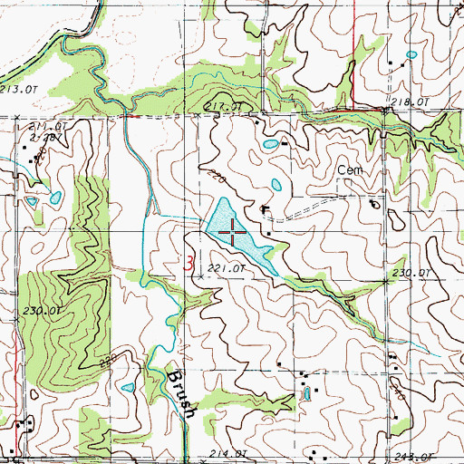 Topographic Map of Englert Lake, MO