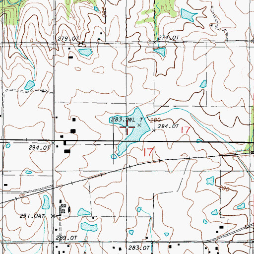 Topographic Map of Penny Lake, MO
