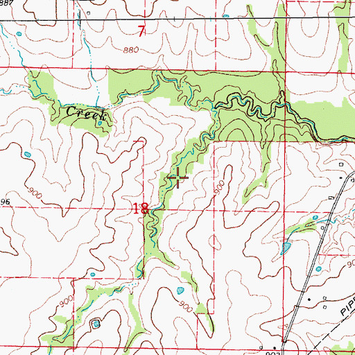 Topographic Map of Williams Dam South Section 18, MO