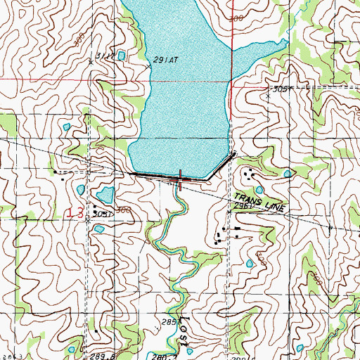 Topographic Map of Grindstone-Lost-Muddy Creek Watershed Dam C-3, MO