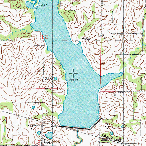 Topographic Map of King Lake, MO
