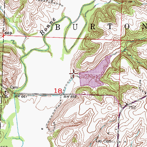 Topographic Map of Heyen Lake Dam, MO