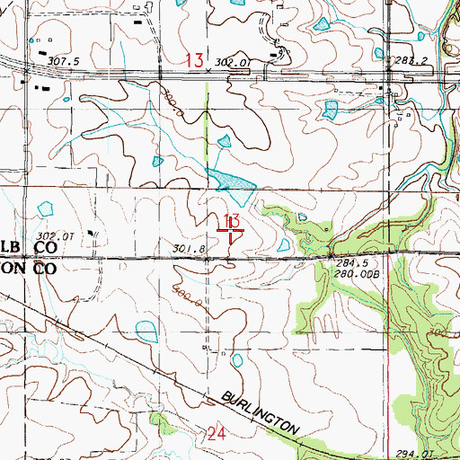 Topographic Map of Grindstone-Lost-Muddy Creek Watershed Dam A-27, MO