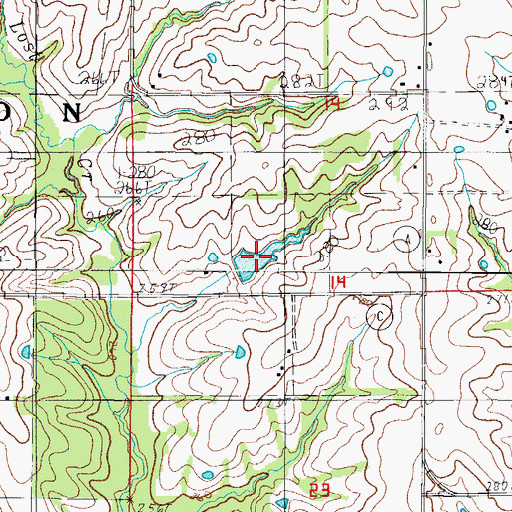 Topographic Map of Watkins Lake, MO