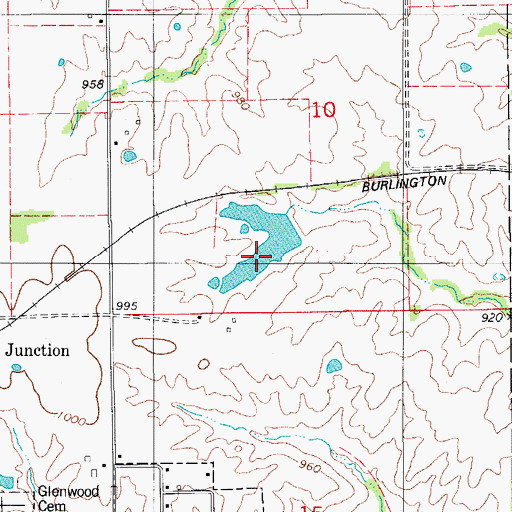 Topographic Map of Ursel Gingerich Lake, MO