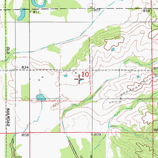 Topographic Map of Prairie Recreation Lake, MO