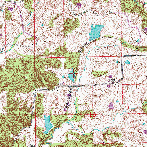 Topographic Map of Booth Lake, MO