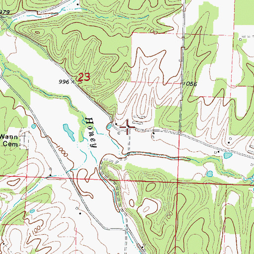 Topographic Map of Wann (historical), AR
