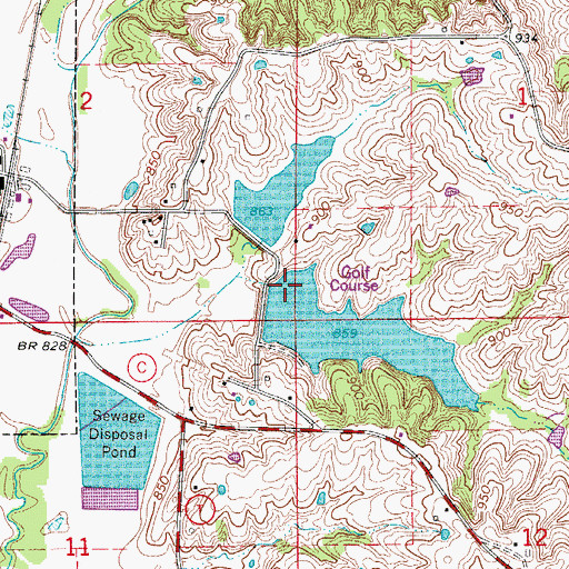 Topographic Map of Milan Lake Dam - South Dam, MO