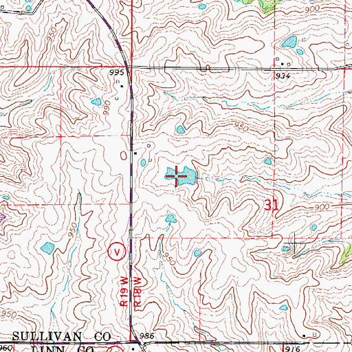Topographic Map of Mononame 43 Lake, MO
