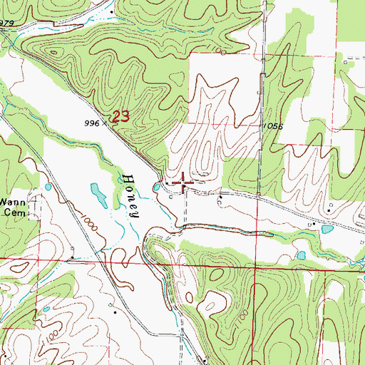 Topographic Map of Wann Baptist Church (historical), AR