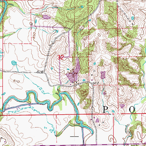 Topographic Map of Detwiller Lake, MO
