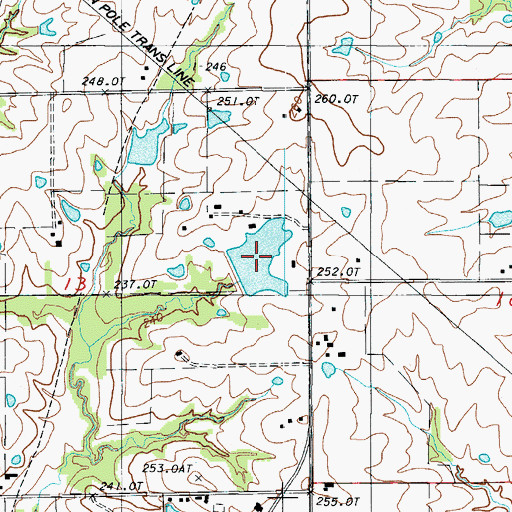 Topographic Map of Number 56 Lake, MO