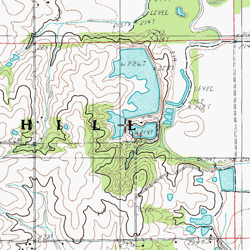 Topographic Map of Mononame 57 Lake, MO