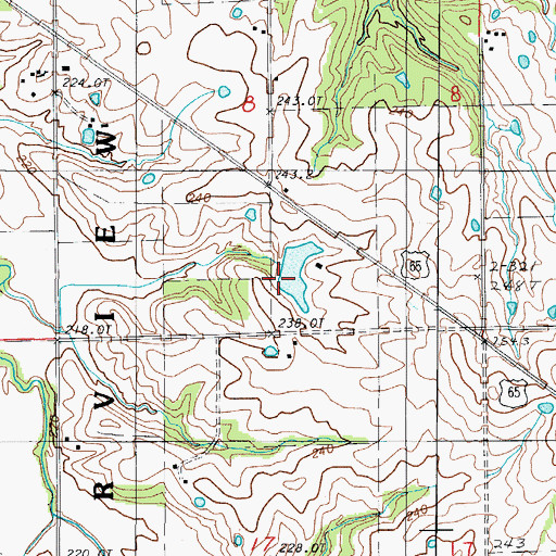 Topographic Map of Savage Lake Dam, MO