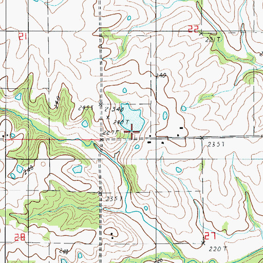 Topographic Map of Hanson Lake Dam, MO