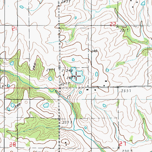 Topographic Map of Number 59 Lake, MO