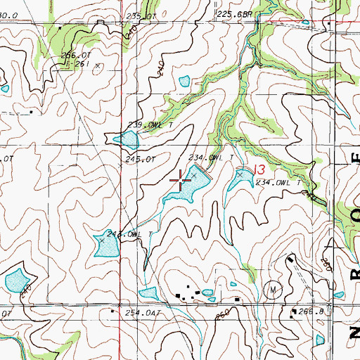 Topographic Map of Johnson Land Development Lake Dam, MO