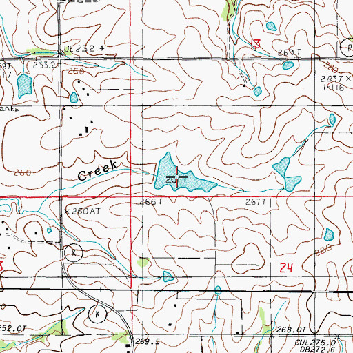 Topographic Map of Cook Lake, MO