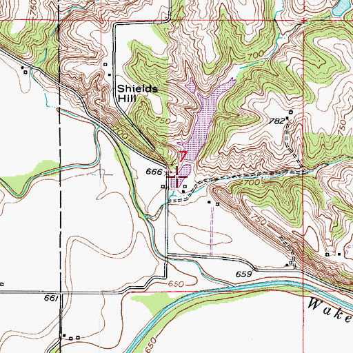 Topographic Map of Cooks Lake, MO