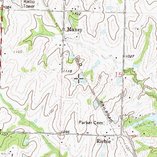 Topographic Map of Swanson Lake, MO