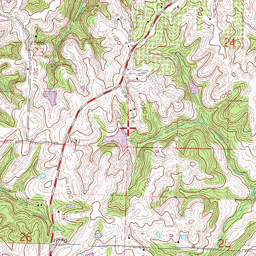 Topographic Map of Farmland Industries Incorporated Lake Dam, MO