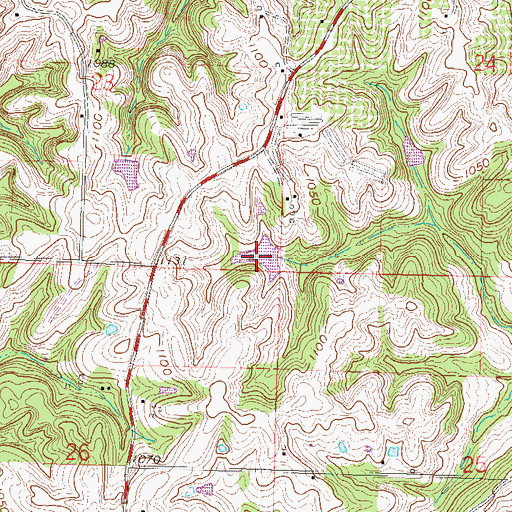 Topographic Map of Farmland Industries Incorporated Lake, MO