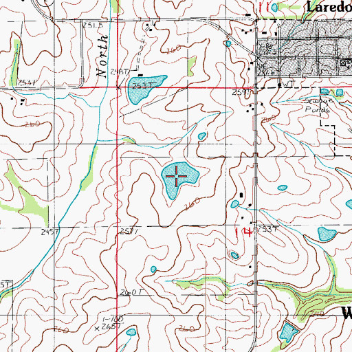 Topographic Map of Broyles Lake, MO