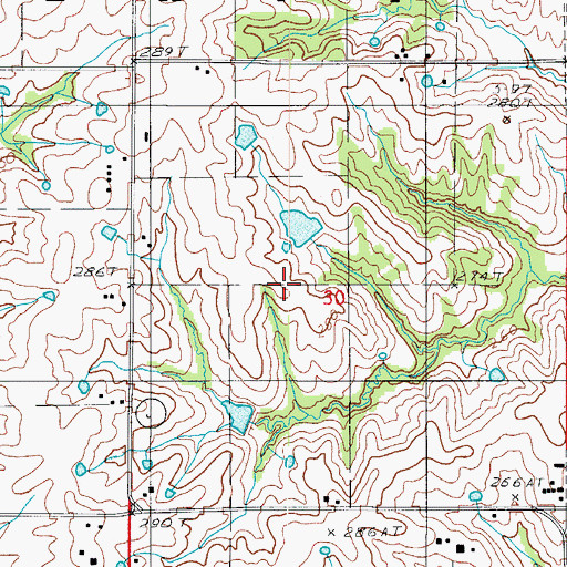 Topographic Map of Robert Russ Dam, MO