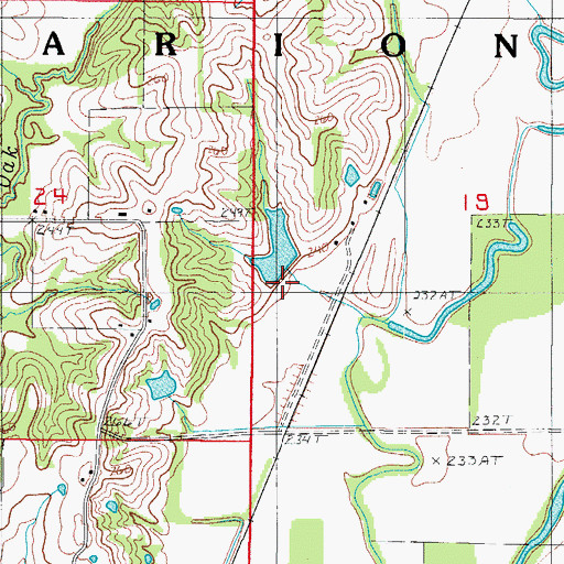 Topographic Map of Curtiss Lake Dam, MO