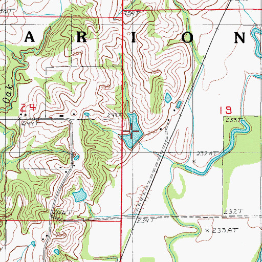 Topographic Map of Curtis Upper Lake, MO