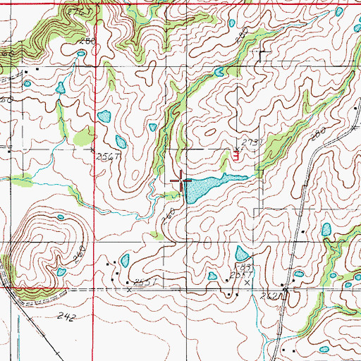 Topographic Map of Whitt Lake Dam, MO