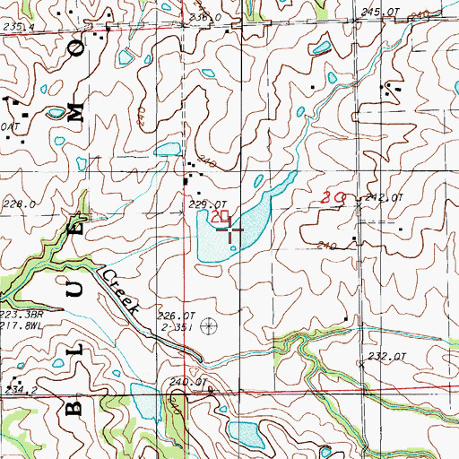 Topographic Map of Melvin Watkins Lake, MO