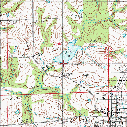 Topographic Map of Linneus Lake Dam, MO