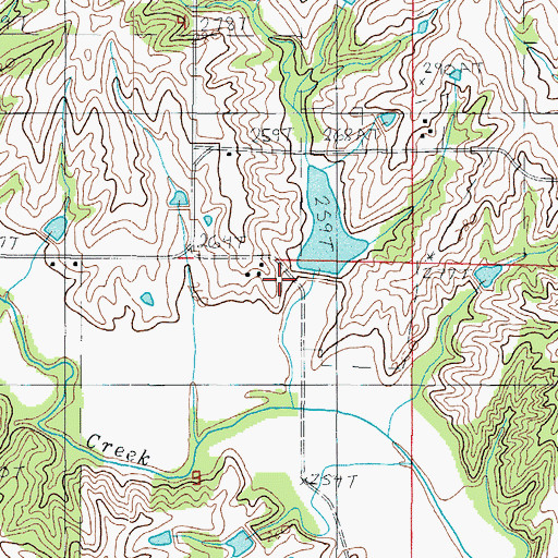 Topographic Map of Panther Creek Watershed Dam G-1, MO
