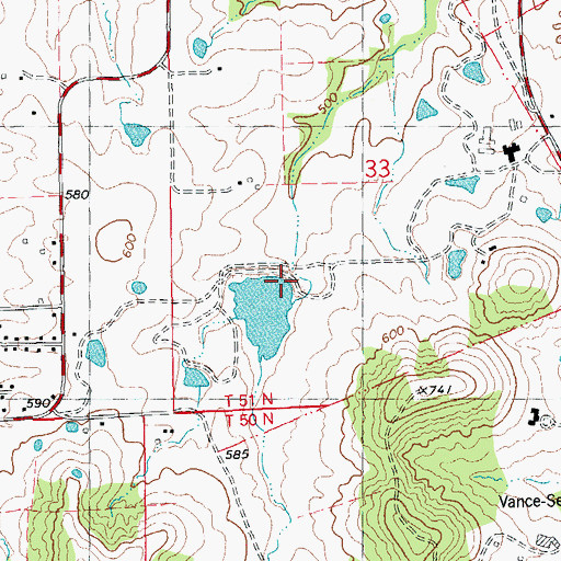 Topographic Map of Lost Creek Watershed Structure G-1 Dam, MO