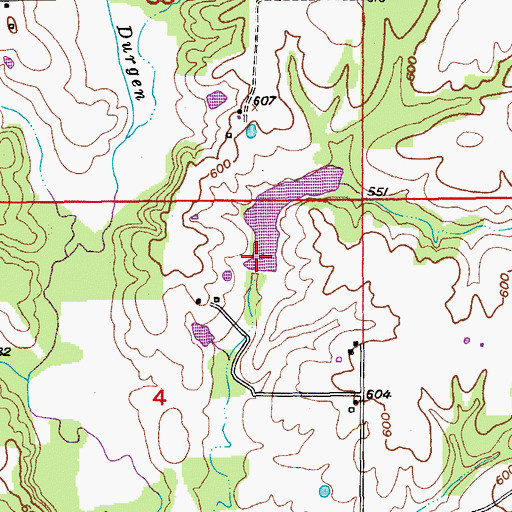 Topographic Map of Durgens Creek Watershed Dam Number 7, MO