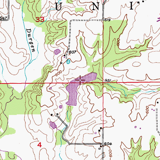 Topographic Map of Scott Shaffer Lake Number 7, MO