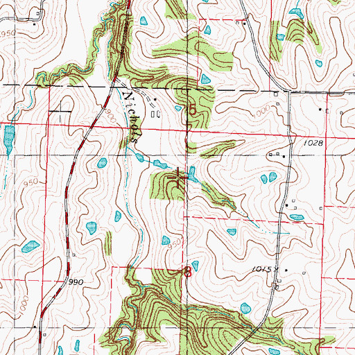 Topographic Map of Glen Meyer Dam, MO