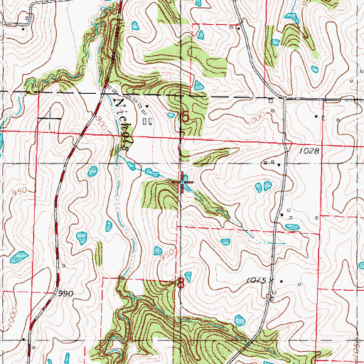 Topographic Map of Glen Meyer Lake, MO