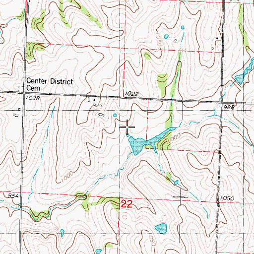 Topographic Map of Gillis Lake, MO