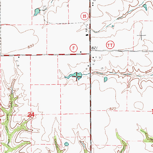Topographic Map of Number 76 Dam, MO