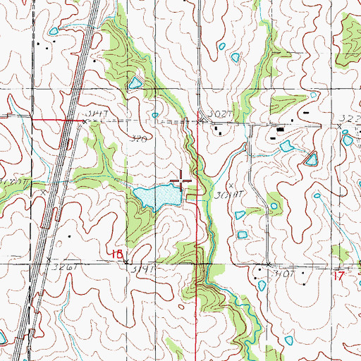 Topographic Map of East Fork Big Creek Watershed Dam A-40, MO
