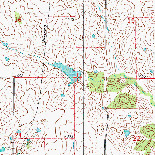 Topographic Map of East Fork Big Creek Watershed Dam A-38, MO