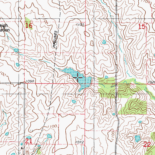 Topographic Map of Savely Lake, MO