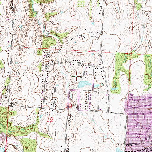 Topographic Map of Hines Lake Dam, MO