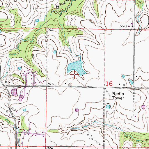 Topographic Map of Number 102 Dam, MO