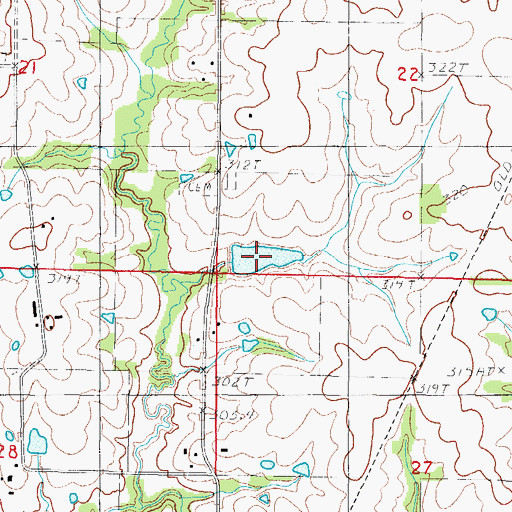 Topographic Map of Hendren Lake, MO